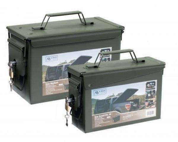 Munitionskiste Munikiste Transportkiste Ammo Box cal. 50 + cal.30 mit Schloss